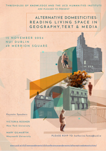 The event seeks to embrace a wide range of perspectives around marginal experiences of domestic architectures, and the renovation, occupation and domestication of textual and material spaces. Contributions include those of established and early-career scholars working across media, culture studies, languages and literatures, and geography | NUI, 49 Merrion Sq, D2 | 15 November 2024 | Click the arrow below for further information and registration details